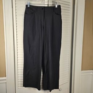 Lululemon Womens Black City Sleek Wide Leg High Rise 7/8 Crop Pants 27